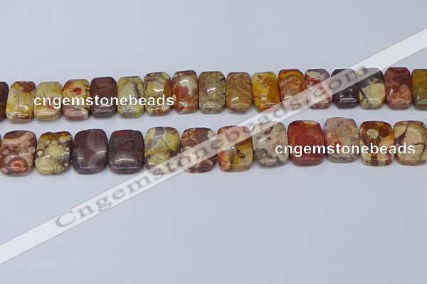 CNG7120 10*18mm freeform double drilled birdeye rhyolite beads