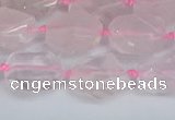 CNG7131 15.5 inches 6*10mm - 10*14mm faceted nuggets rose quartz beads