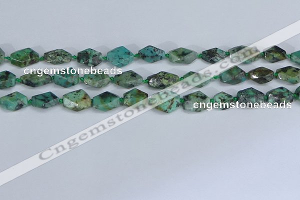 CNG7138 6*10mm - 10*14mm faceted nuggets African turquoise beads
