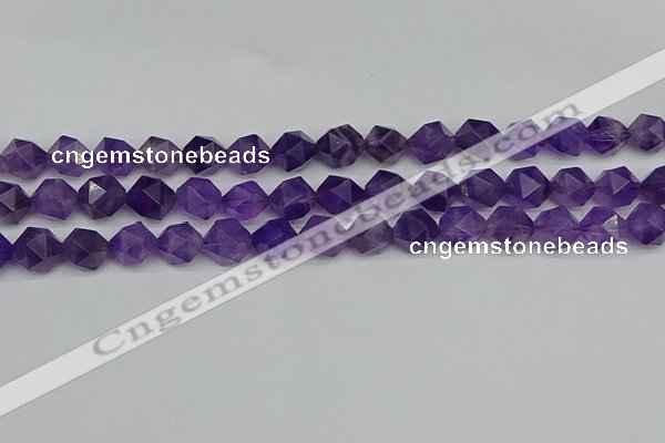 CNG7222 15.5 inches 10mm faceted nuggets amethyst gemstone beads