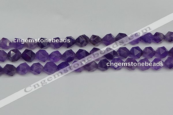 CNG7223 15.5 inches 12mm faceted nuggets amethyst gemstone beads