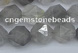 CNG7252 15.5 inches 10mm faceted nuggets cloudy quartz beads