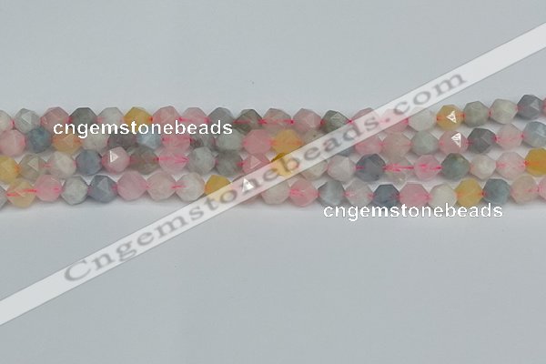 CNG7266 15.5 inches 8mm faceted nuggets morganite beads