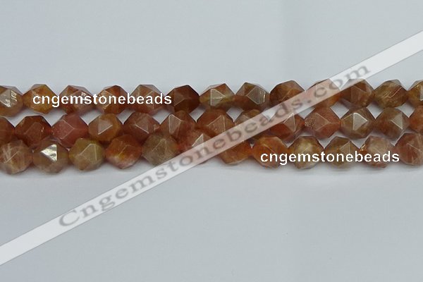 CNG7298 15.5 inches 12mm faceted nuggets sunstone beads