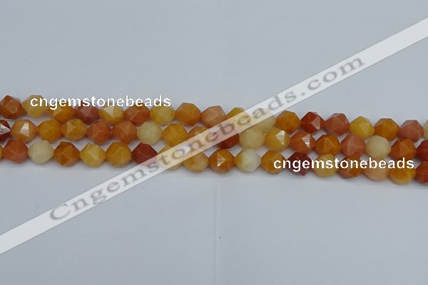CNG7360 15.5 inches 6mm faceted nuggets yellow jade beads