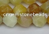 CNG7367 15.5 inches 10mm faceted nuggets yellow opal beads