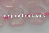 CNG7451 12*16mm - 15*20mm faceted freeform rose quartz beads