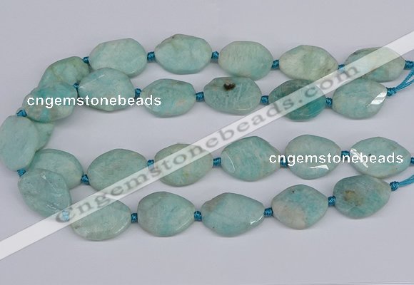 CNG7463 15.5 inches 20*25mm - 25*35mm faceted freeform amazonite beads