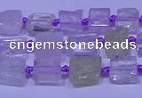 CNG7540 15.5 inches 6*8mm - 10*12mm freeform kunzite beads