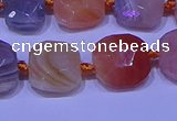 CNG7620 12*14mm - 13*15mm faceted freeform red botswana agate beads