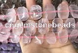 CNG7776 13*18mm - 15*25mm faceted freeform rose quartz beads