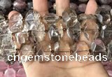 CNG7779 13*18mm - 15*25mm faceted freeform smoky quartz beads