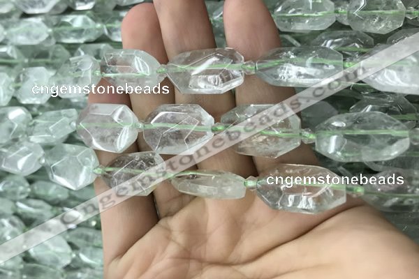 CNG7803 13*18mm - 18*25mm faceted freeform green quartz beads