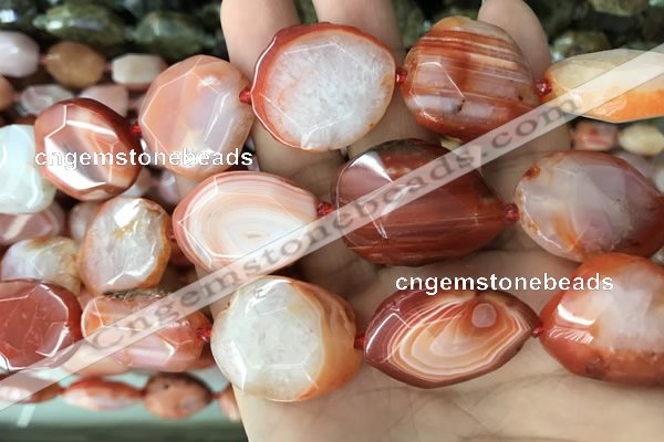 CNG7840 20*25mm - 25*30mm faceted freeform red agate beads