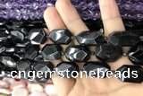 CNG7869 13*18mm - 18*25mm faceted freeform black tourmaline beads