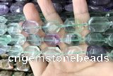 CNG7890 13*18mm - 18*25mm faceted freeform fluorite beads