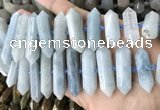 CNG7906 10*25mm - 12*45mm faceted nuggets aquamarine graduated beads