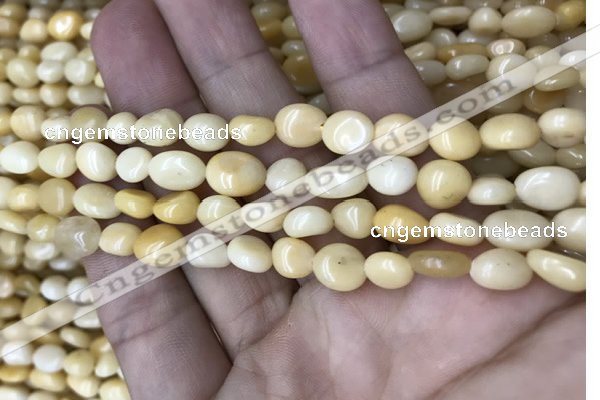 CNG8021 15.5 inches 6*8mm nuggets yellow jade beads wholesale
