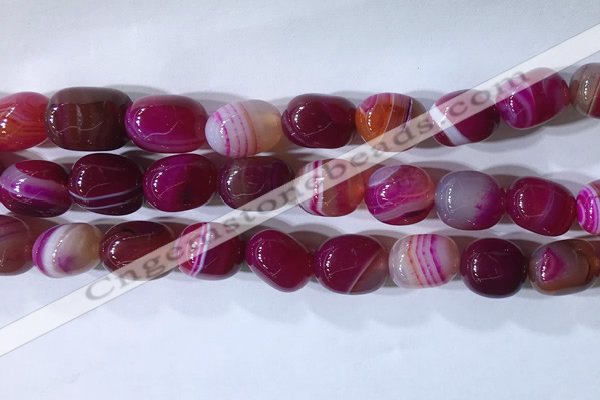 CNG8187 15.5 inches 10*14mm nuggets striped agate beads wholesale