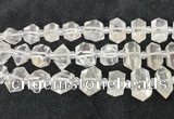 CNG8670 12*20mm - 20*33mm faceted nuggets white crystal beads