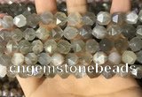 CNG8748 15.5 inches 10mm faceted nuggets grey moonstone beads