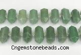 CNG8915 10*25mm - 15*30mm faceted nuggets green aventurine beads