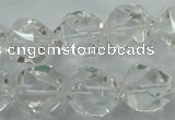 CNG915 15 inches 16mm faceted nuggets white crystal beads