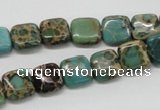 CNI18 16 inches 10*10mm square natural imperial jasper beads wholesale