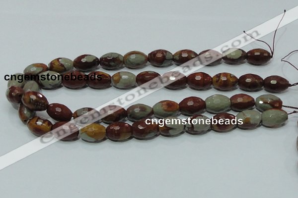 CNJ29 15.5 inches 13*18mm faceted rice natural noreena jasper beads