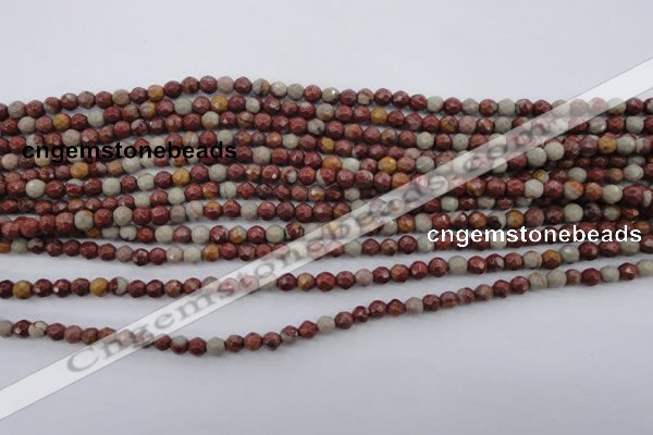 CNJ35 15.5 inches 4mm faceted round noreena jasper beads