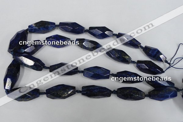 CNL443 15.5 inches 13*30mm faceted nuggets natural lapis lazuli beads