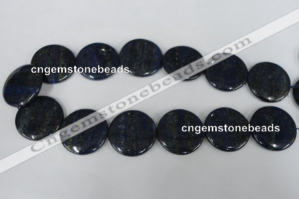 CNL459 15.5 inches 30mm flat round natural lapis lazuli beads