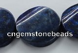 CNL698 15.5 inches 30mm twisted coin natural lapis lazuli beads
