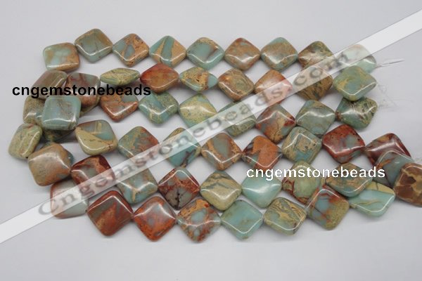 CNS121 15.5 inches 18*18mm diamond natural serpentine jasper beads