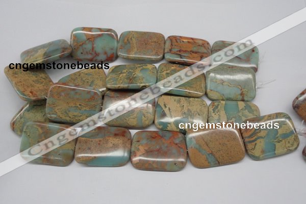CNS152 15.5 inches 30*40mm rectangle natural serpentine jasper beads