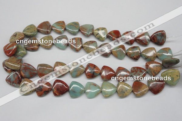 CNS184 15.5 inches 16*16mm triangle natural serpentine jasper beads