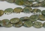 CNS240 15.5 inches 8*12mm oval natural serpentine jasper beads