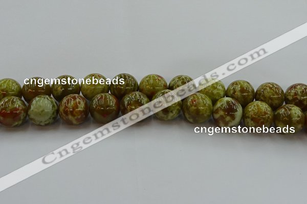 CNS608 15.5 inches 20mm round green dragon serpentine jasper beads