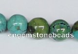 CNT06 16 inches 14mm round natural turquoise beads wholesale