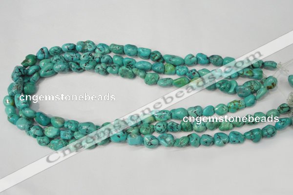 CNT380 15.5 inches 8*12mm nuggets natural turquoise beads