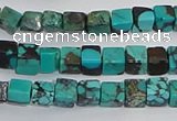 CNT401 15.5 inches 4*4mm cube turquoise beads wholesale