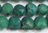 CNT534 15.5 inches 8mm faceted round turquoise gemstone beads