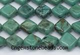 CNT552 15.5 inches 6mm diamond turquoise gemstone beads