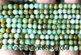 CNT580 15 inches 4mm round natural Mongolian turquoise beads