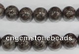 COB554 15.5 inches 12mm round red snowflake obsidian beads wholesale