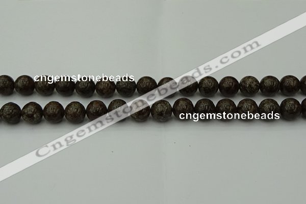 COB803 15.5 inches 10mm round red snowflake obsidian beads