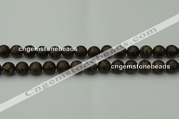 COB804 15.5 inches 12mm round red snowflake obsidian beads