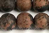COB823 15 inches 10mm round matte mahogany obsidian beads