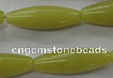 COJ106 15.5 inches 12*35mm rice olive jade beads wholesale