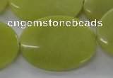 COJ110 15.5 inches 25*35mm oval olive jade beads wholesale